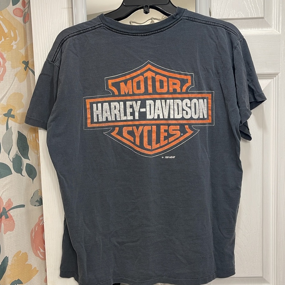 Vintage Harley Davidson 80’s Made in USA T-Shirt Double Sided Graphic szXL - Picture 6 of 8